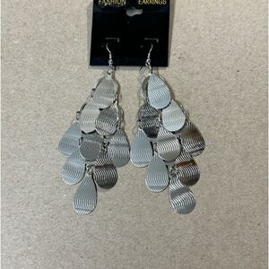 Fashion Silver Toned Large Tear drop Shaped Dangle Earrings Fish Hook
Earrings